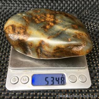 天然新疆和田玉高密度俏色枣红皮三色墨玉籽料原石小摆件